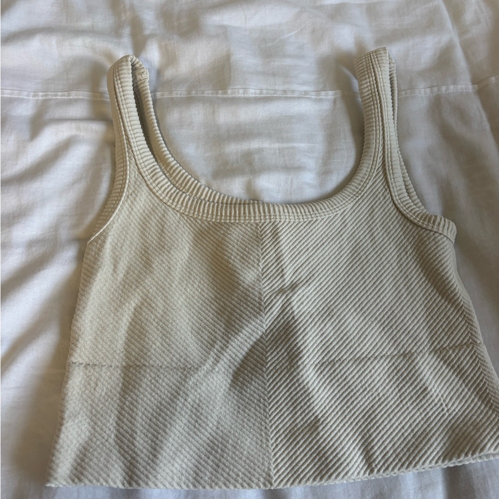 Ribbed Cream Tank Top